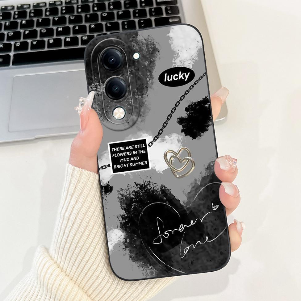 For Vivo Y04 Case V2430 Silicone Cute Cat Fashion Butterfly Flowers Love Painted Back Cover For Vivo Y04 4G Phone Case Bumper