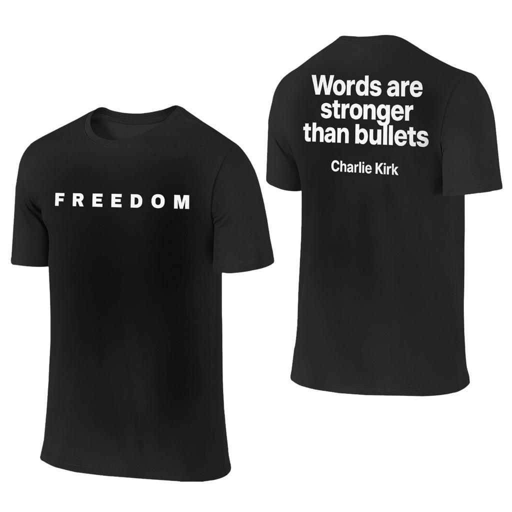 Men Women T-Shirts Freedom Charlie Kirk Eagle Prayer 100% Cotton Tee Shirt True Patriot T Shirts Clothes 2-sided Graphic Printed