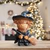 Halloween Highland Cow Resin Figurine Wizard Hat Pumpkin Broom Cattle