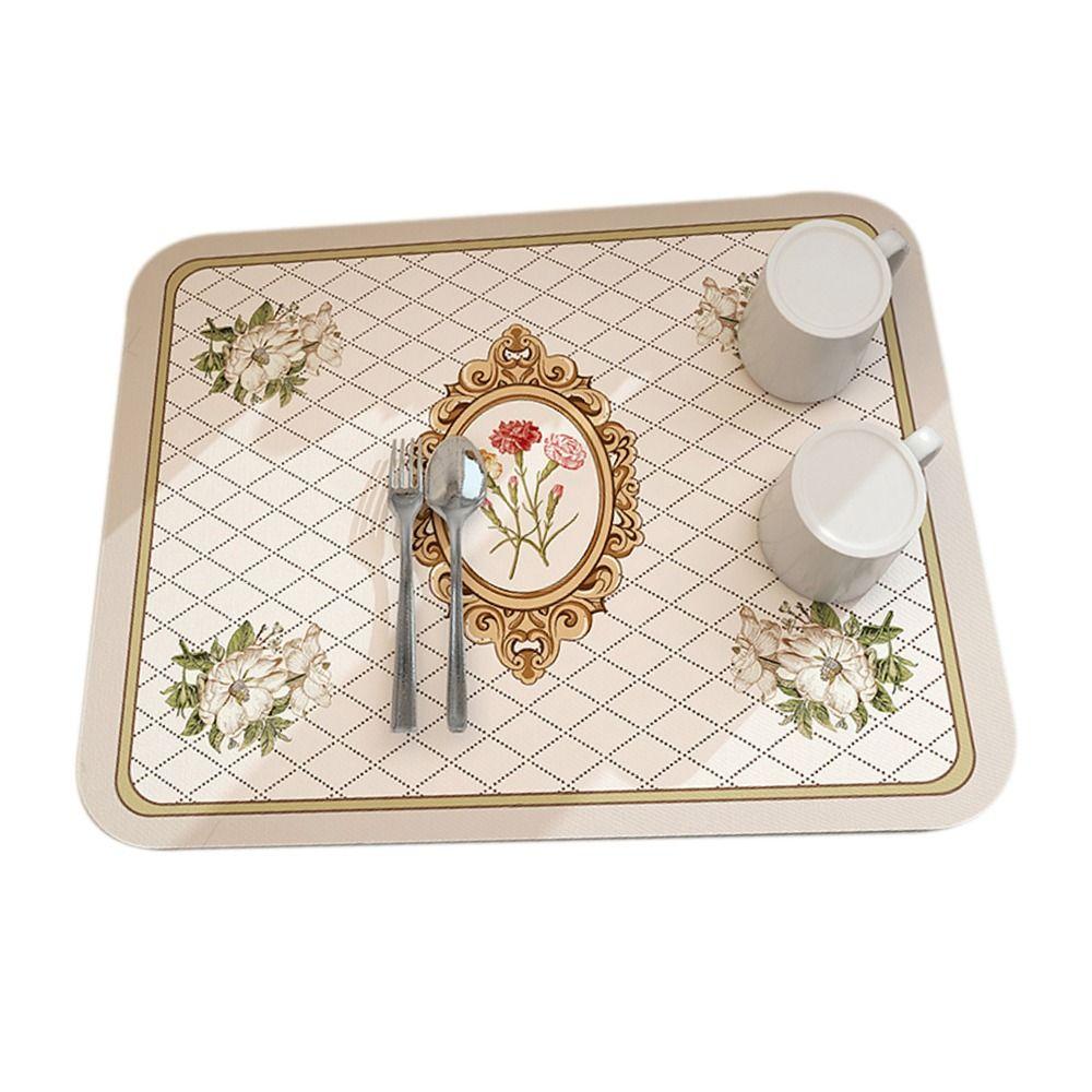 Diatom Mud for Kitchen Heat Resistant Absorbent Coffee Mat Tableware Pad Placemat Dish Drying Mat