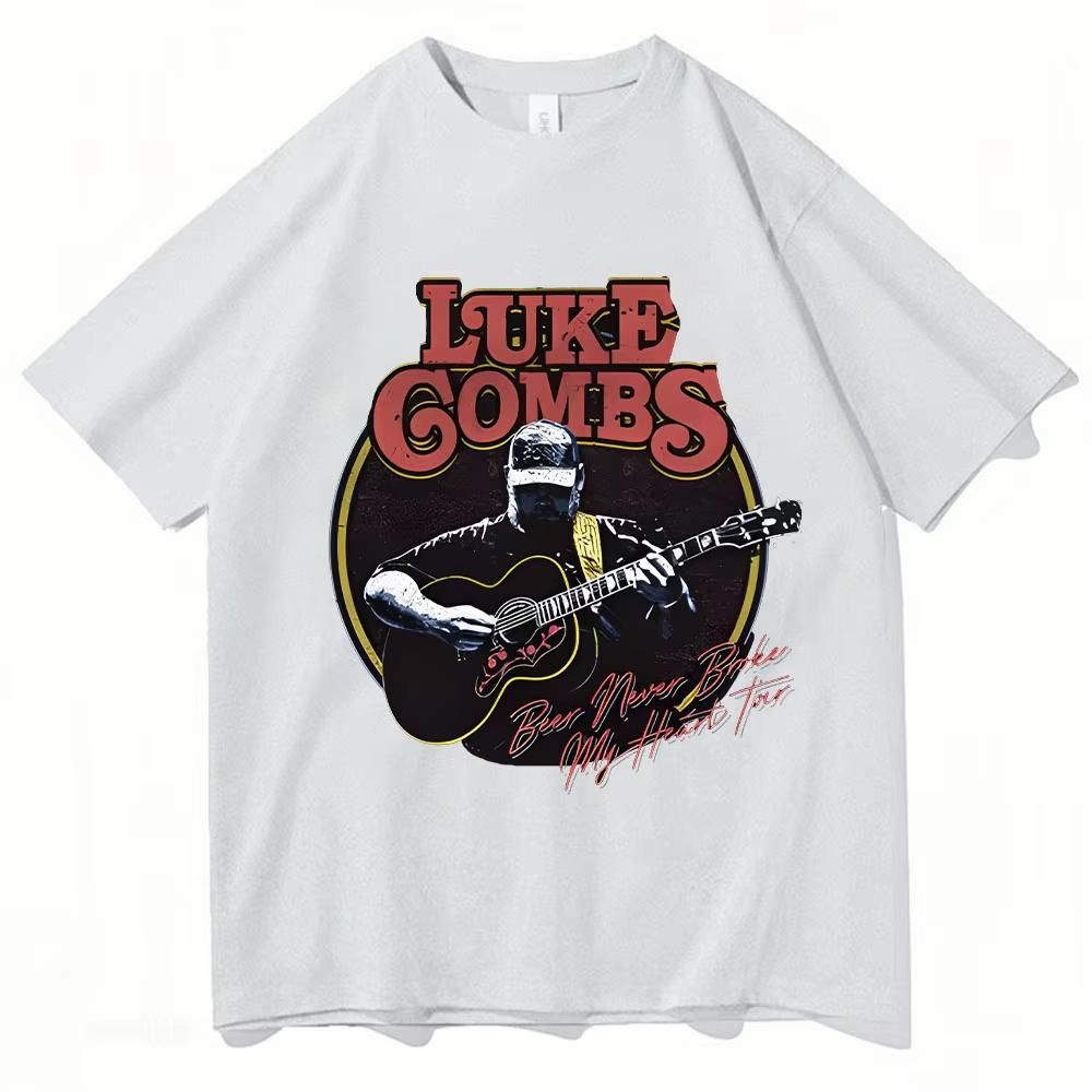 New Singer Luke Combs Print Tshirt Unisex Women Summer Short Sleeve TShirt Cotton Casual Shirts Male Hip Hop High Quality Clothes