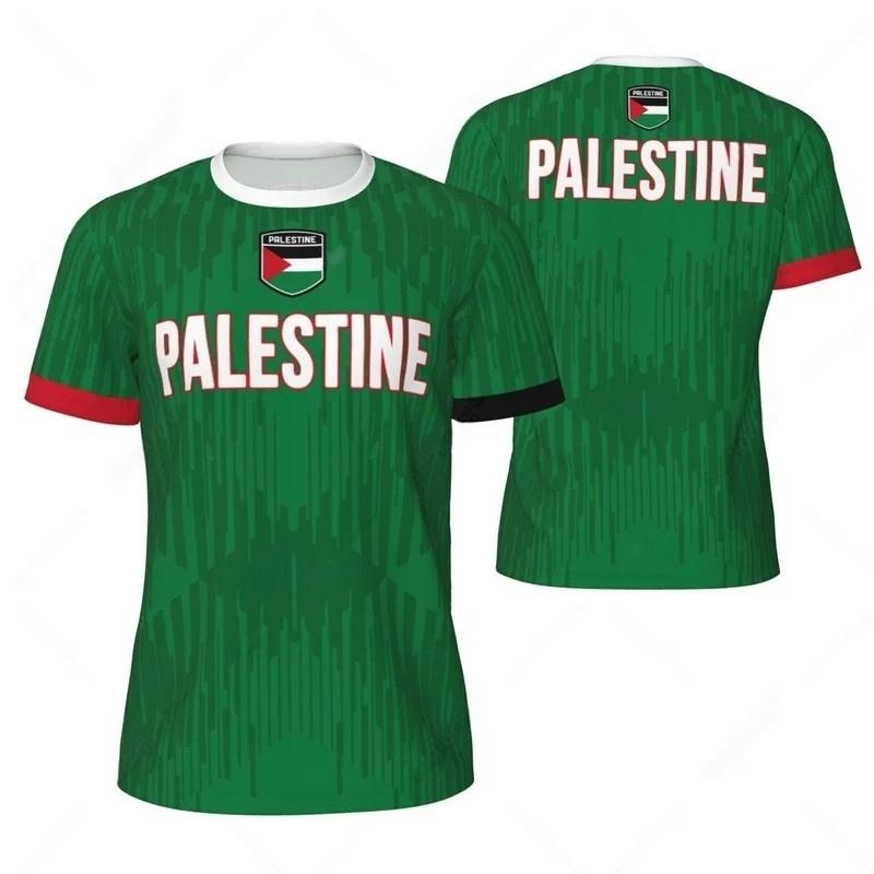 Palestinian Flag Men's Football T-shirt Summer Trendy Emblem 3D Printed Sportswear Fashion Casual Comfortable Short Sleeve Tops