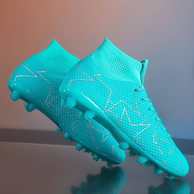 Football Shoes 35-47 Unisex High-top Football Boots Long Nail Artificial Lawn Training Large Size Kid's Football Shoes