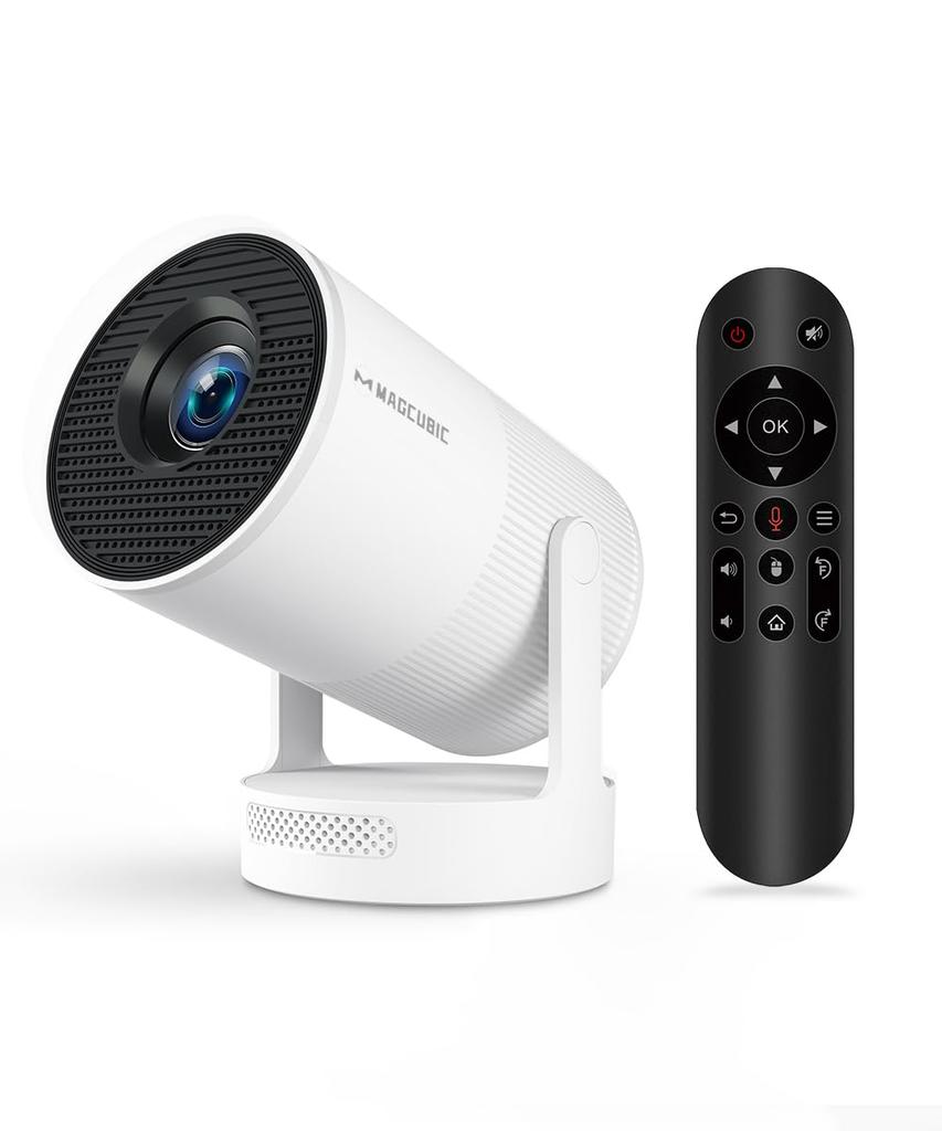 Magcubic Projector for Home Use Focus and HiFi Android Ceiling 4K Bluetooth Auto Keystone Zoom Compatible with TV USB PlayStation and More [Motorized