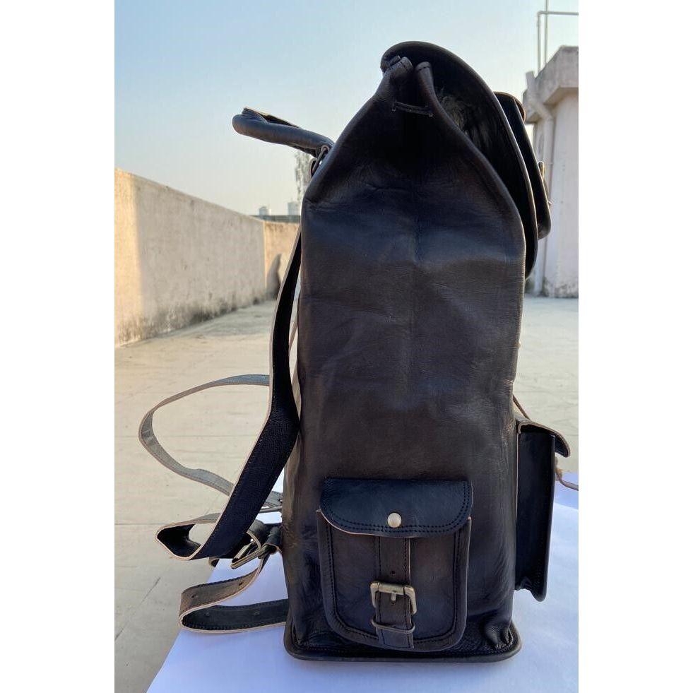 Большой мужской винтажный рюкзак из натуральной козьей кожи, дорожный рюкзак, спортивная сумка для ноутбука