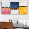 Темно-синий, розовый, желтый, минималистичные картины, красочные абстрактные настенные принты на холсте, постеры современного искусства, домашний декор для гостиной