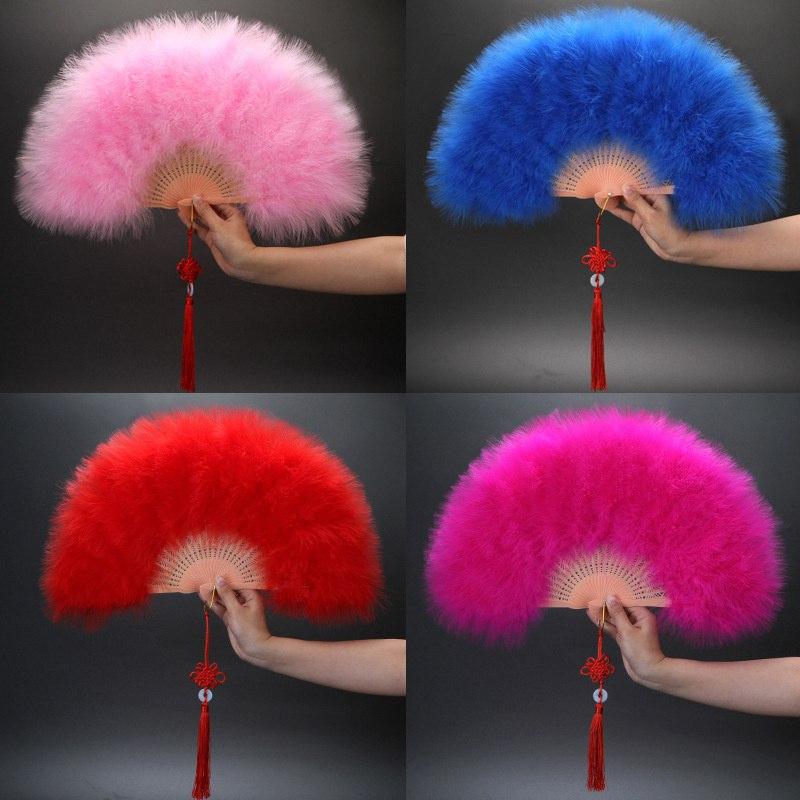 Гусиное перо реквизит для фотосессии веер с перьями плюшевый складной веер Ханфу веер Cheongsam Dance Square Dance Live