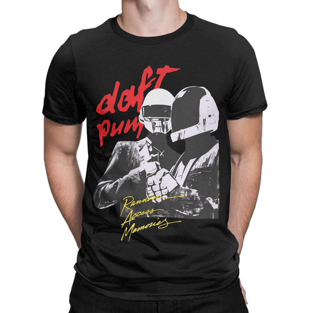 Daft Punk Электронная группа Футболка Мужская Хипстер Хлопковые Футболки Круглый Вырез Короткий Рукав Футболки Летняя Одежда