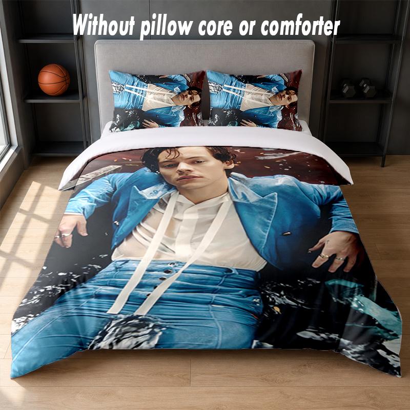 Harry Styles Design Bed Bedding Set 1 Duvet Cover + 2 Pillowcases Soft Breathable Household Bed Linens