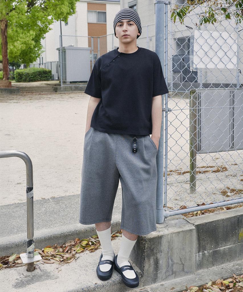 XERO Loop Side Deep One-Tuck Sweat Shorts [Melange Charcoal]