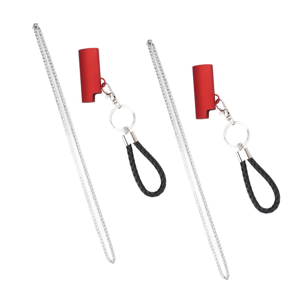 2PCS Hit Fire Machine Holder Keychain 6x2.4x1.4cm Metal Lighter Container Holder Keychain with