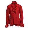 Men's Retro Performance Clothes  Puffy Sleeve Top Solid Long Sleeve