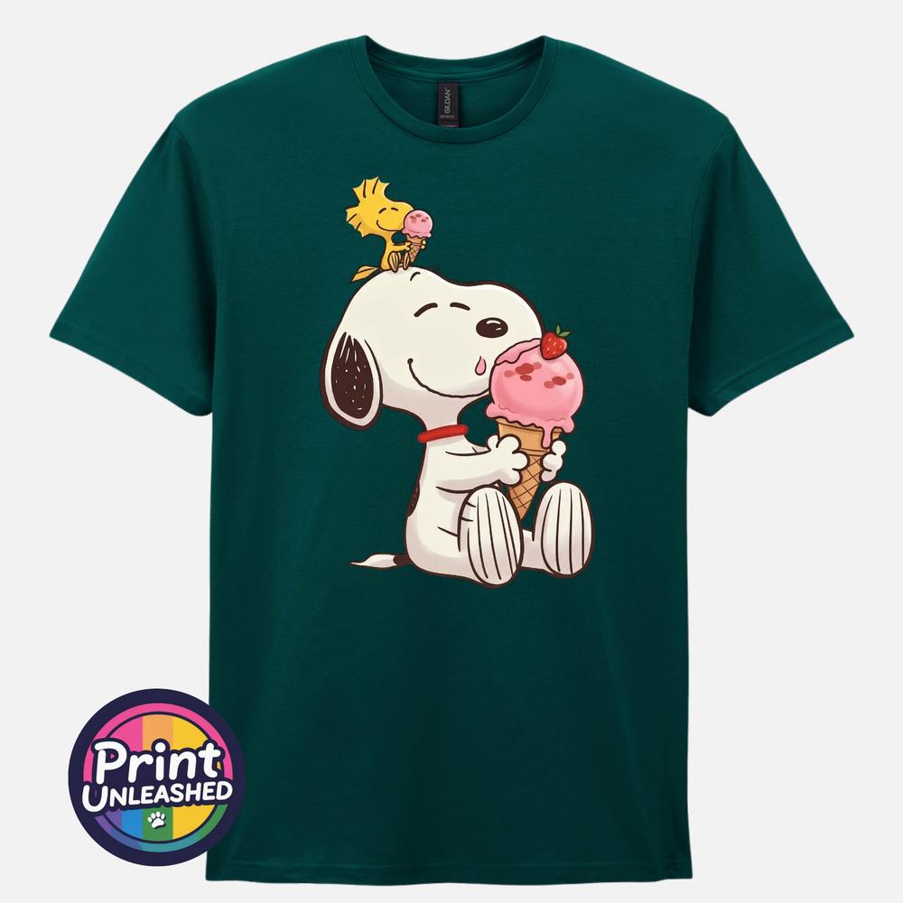 Beagle Ice Cream TShirt Unisex S2XL Cotton Tee Summer Dog Bird Top Gift