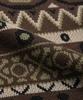 TRILLION Винтажный жаккардовый джемпер Fair Isle с круглым вырезом_Коричневый