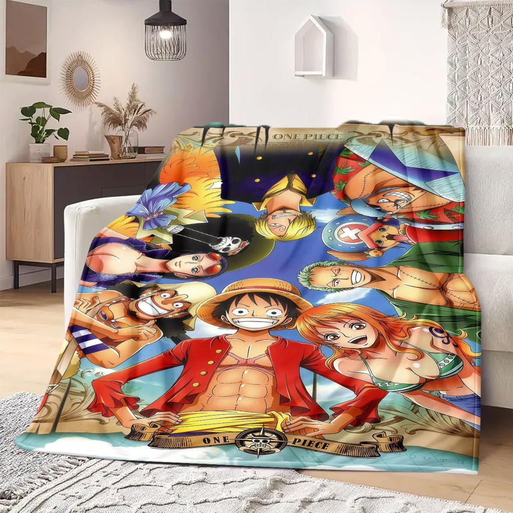 ONE PIECE Monkey D. Luffy Print Blanket Warm Comfortable Flannel Blanket Suitable for Bedrooms,Sofas, Beds,Chairs -QIAO105