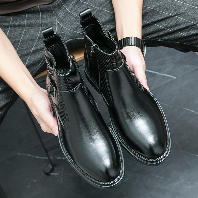 Мода Модные и трендовые новые мужские высокие кожаные туфли большого размера 46 универсальные дорожные британские дизайнерские деловые вечерние офисные туфли