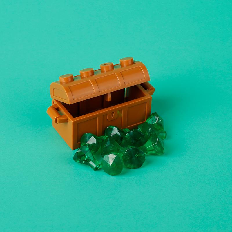 MOC Precious Deposits Building Blocks Treasure Pirate Map Gold Ore Silver Brick Box Diamond Bricks Toys Gift