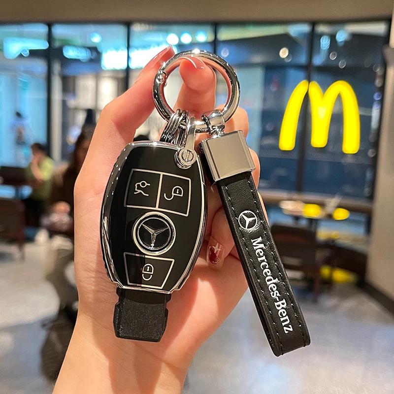 CRV1 TPU Car Key Case Cover keychain For Mercedes Benz A C E S Class GLS GLA GLK GLC CLS CLA W204 W221 W212 W205 W176 W463 Accessory