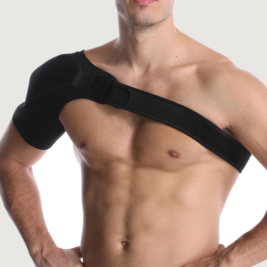 Черный регулируемый плечевой бандаж Компрессионная манжета Облегчение боли Поддерживающий пояс Растяжение