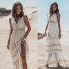 2023 Summer Bohemian Lace Splicing Maxi Dress for Women