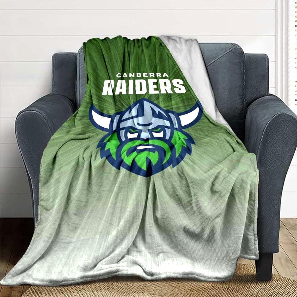 Canberra Raiders Logo Print Flannel Blanket High Quality Warm Comfortable Cover for All Seasons Perfect for Gifts Home Decor