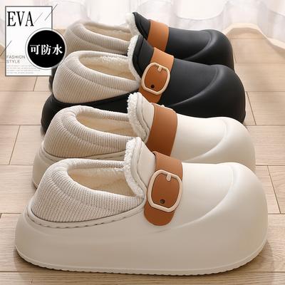Водонепроницаемые хлопковые тапочки ветронепроницаемые и теплые зимой, плюшевые домашние нескользящие сумки и хлопковые туфли.