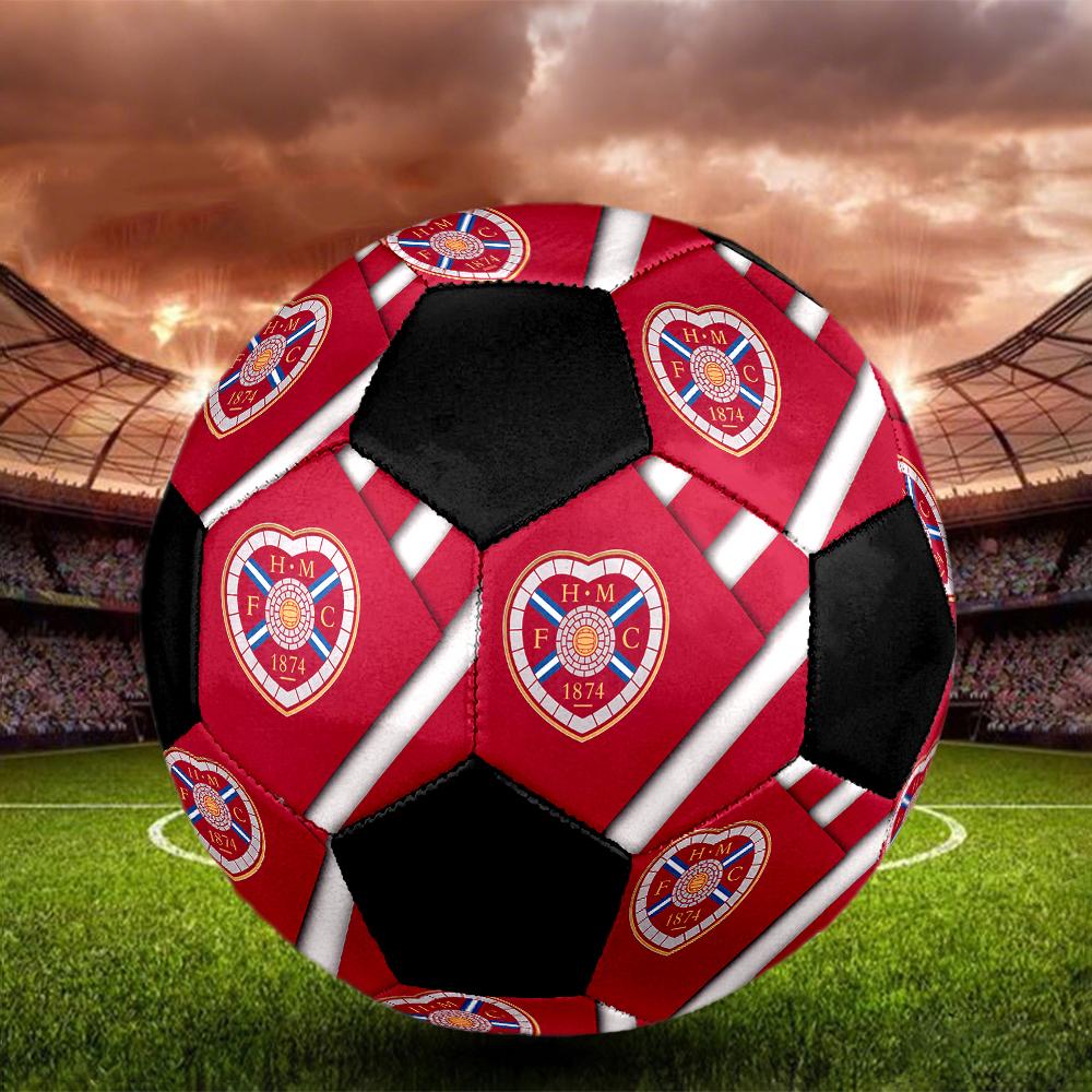SIZE 5 Heart of Midlothian FC Soccer Ball Colorful All Ages Machine Stitched PVC Competition Ready Durable High-Bounce