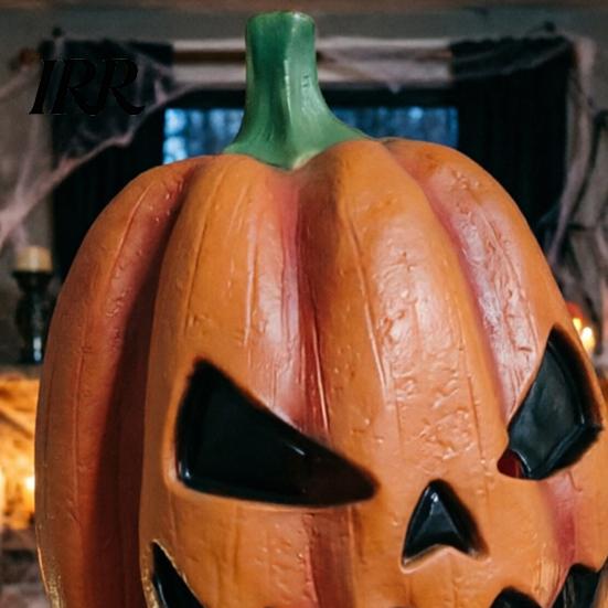 Detailed Pumpkin Costume Mask Halloween Mask, Latex Full Head with Realistic Texture, Scary Cosplay Prop for Party Night, Breathable Eye Mouth Holes,