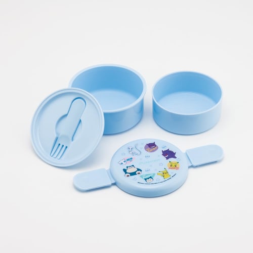 Skater Bento Box, 500ml, Two-Tier, Round, Rice Ball Case, Antibacterial, Made in Japan, Pok?mon Design, Colorful, ONWR1AG-A