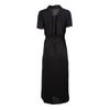 Черное длинное платье-рубашка с поясом и разрезом спереди Женский VERO MODA