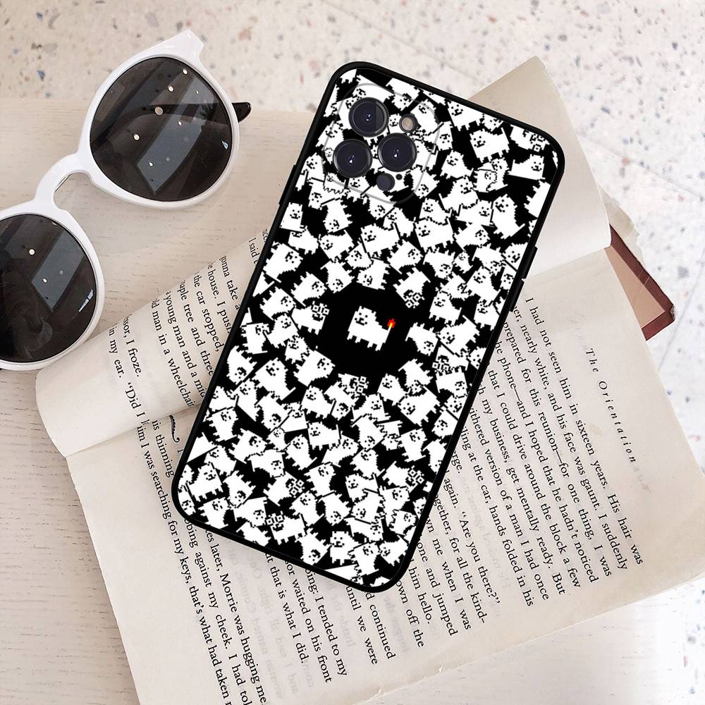 Чехол для телефона Игра Undertale U Для iPhone 17 Air 16 15 14 Plus 13 12 Mini 11 Pro Max Черный Чехол