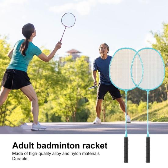 1 комплект ракеток для бадминтона, набор для взрослых, ракетка для бадминтона из сплава на 2 игрока с нескользящими ручками, профессиональное сменное оборудование для тренировок по бадминтону