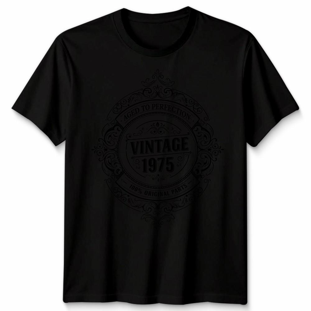 Vintage 1975 Aged To Perfection 51st Birthday Occasions Unisexs Unisexs Graphic Tee