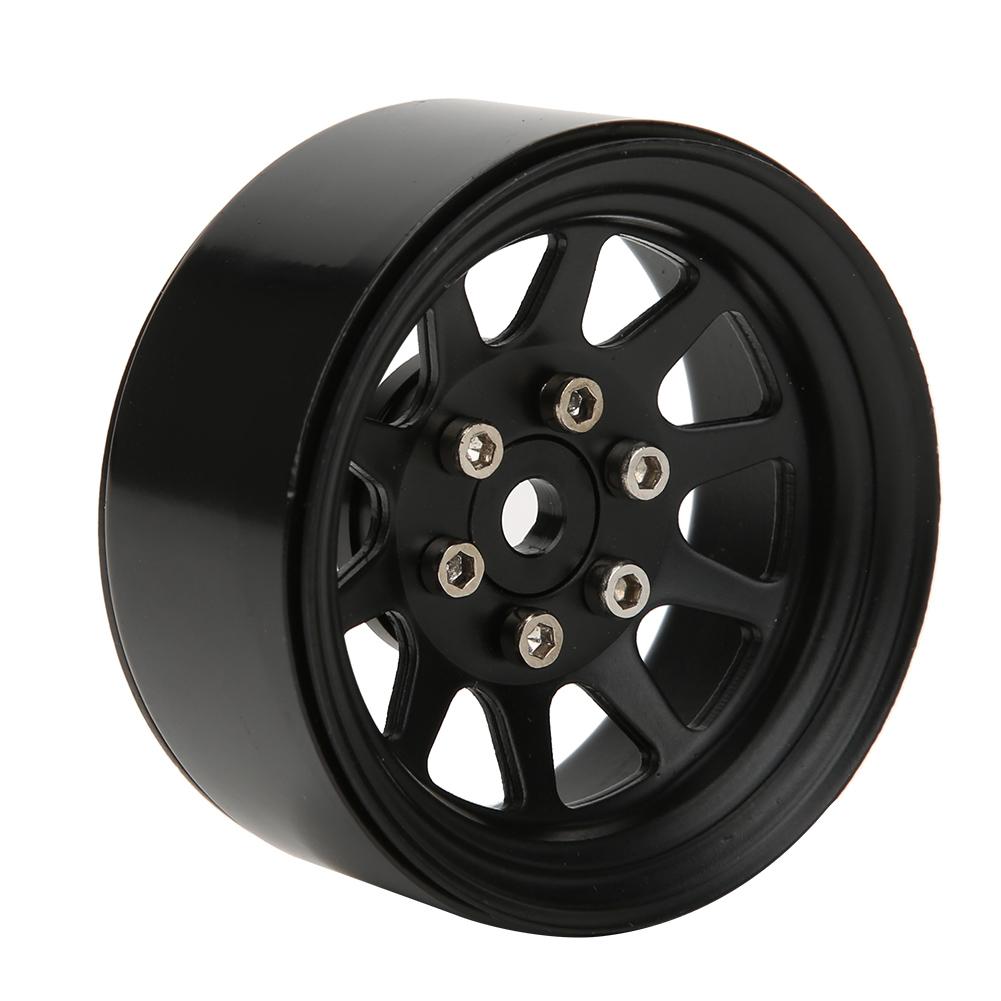 2pcs Alloy Beadlock Wheel Rims Accessory Fit for TRAXXAS TRX4 110 RC Crawler CarBlack