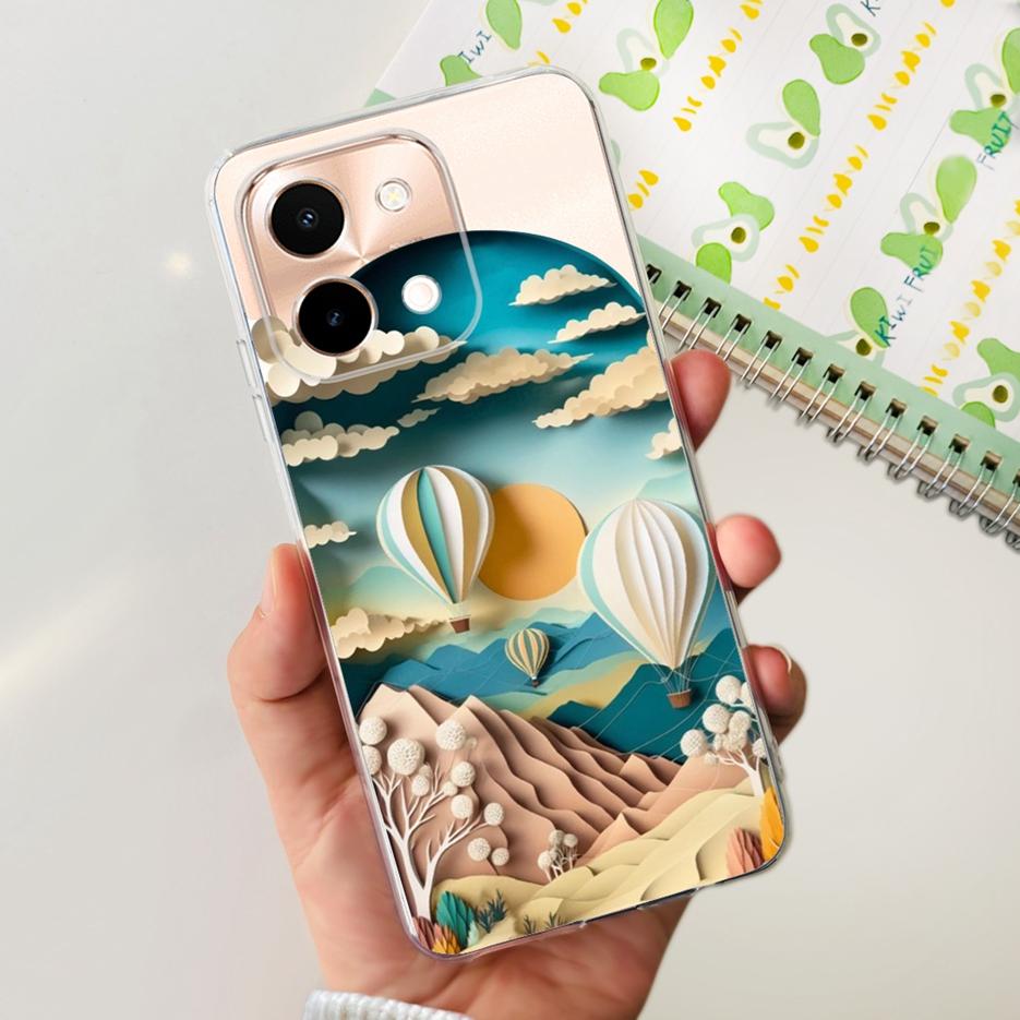 Для Vivo Y28 4G Чехол V2352 Милый Кот Панда Расписная Крышка Мягкий Силиконовый Чехол для Телефона Для Vivo Y28 Y 28 VivoY28 4G Funda 6.68'' Coque