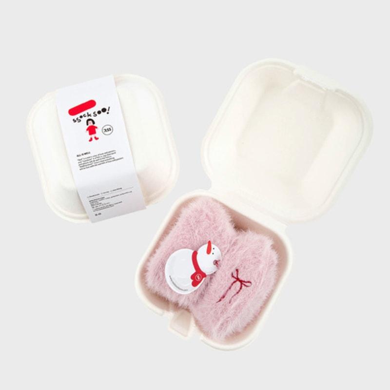 REDSSOCKSOO [Mini Burger Packaging] Soft Angora-feel embroidery point socks rssw113