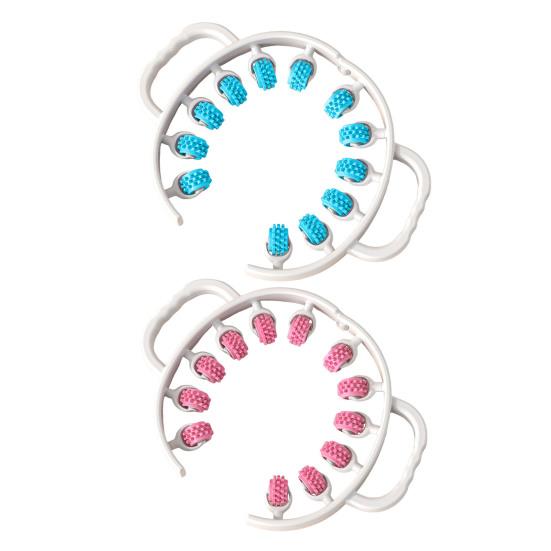 Leg Massage Roller Anti-Cellulite Lymphatic Drainage Deep Tissue Therapy Thighs Arm Back Shoulder Muscle Relaxation Massage Tool with 12 Rollers