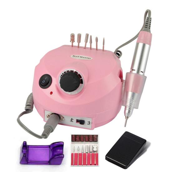 Электрическая дрель для ногтей, высокоскоростной полировщик для ногтей с 6 шлифовальными головками для маникюра, педикюра, ухода за ногтями