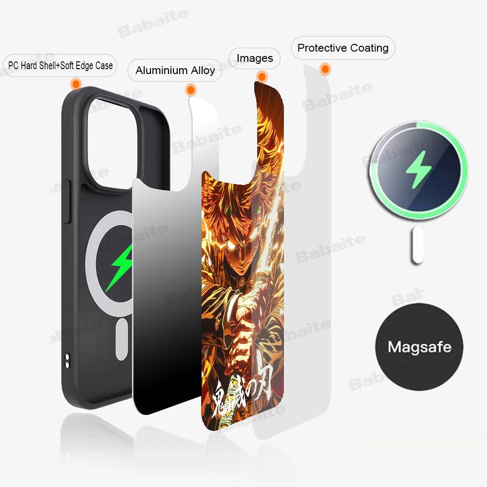 Чехол для телефона Zenitsu Agatsuma Магнитный чехол для iPhone 17 16 14 13 12 11 15 Pro Max Для беспроводной зарядки Чехол