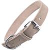 Collar - GLORIA - Nubuck - White - Adjustable - For Medium Dogs