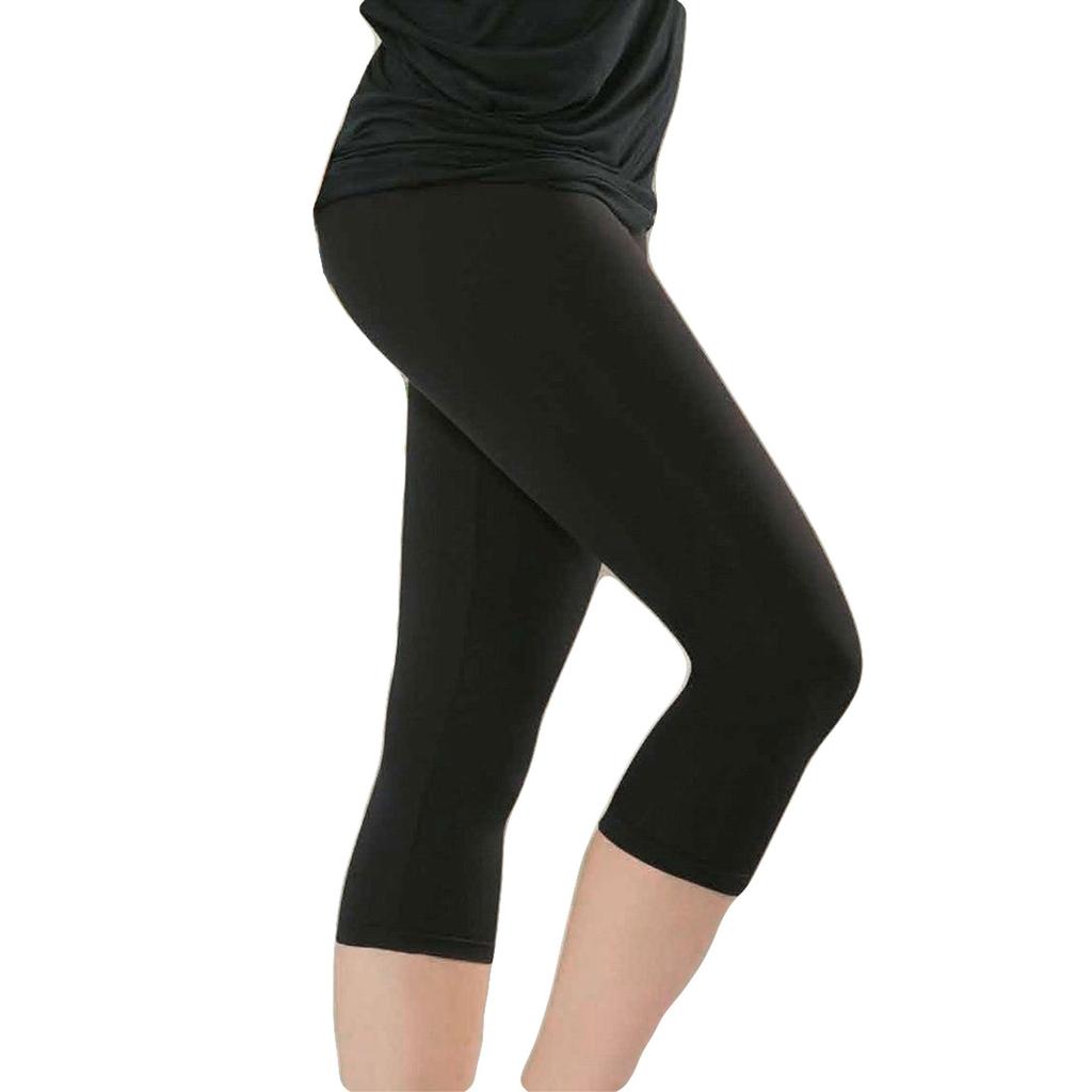 Kota Women 4005 Простые женские леггинсы капри с высокой талией без рисунка и длиной до колена