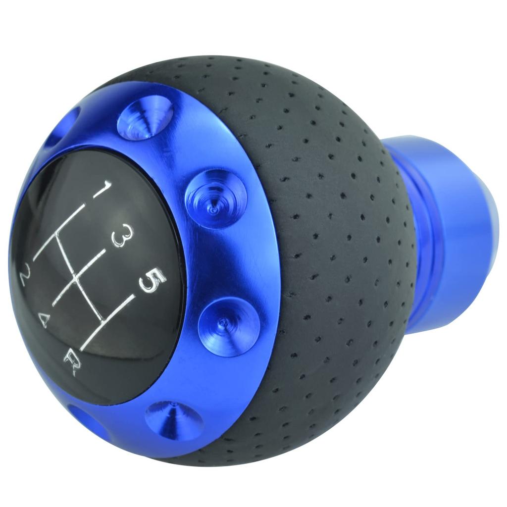 Lunsom PU Ручка переключения передач 5-ступенчатая Шаровая ручка переключения передач Общий Автомобиль с ручным управлением (синий)