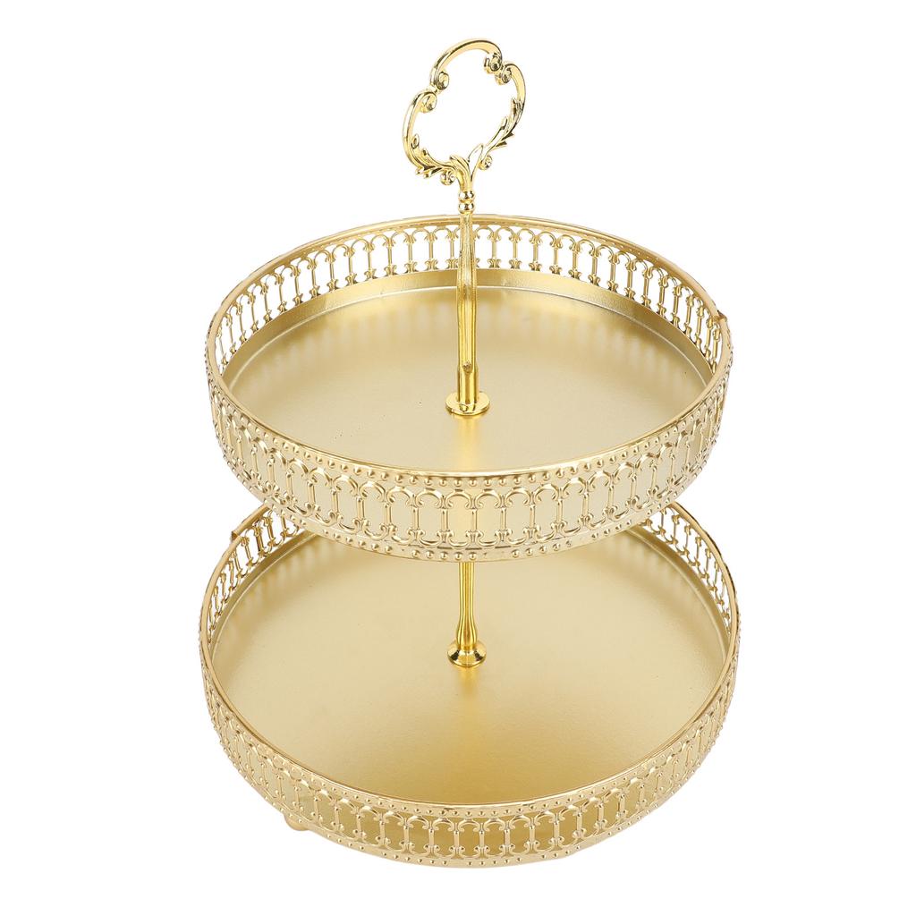 Многоярусный поднос, простая сборка, металлический, большой емкости, 2-х ярусная сервировочная подставка для фруктов, десертов, тортов, закусок