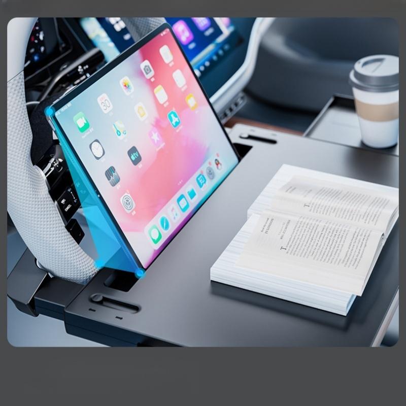 Многофункциональный универсальный увеличенный столик на руль автомобиля, плавающий обеденный стол для крепления в автомобиле, подстаканник, салон автомобиля, офис