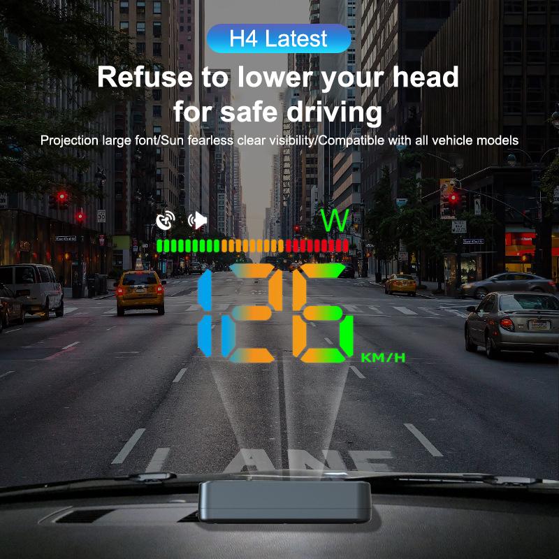 Светодиодный спидометр для автомобиля Hud, лобовое стекло, измерители скорости, проекционный дисплей, GPS-компас, сигнализация превышения скорости для грузовиков