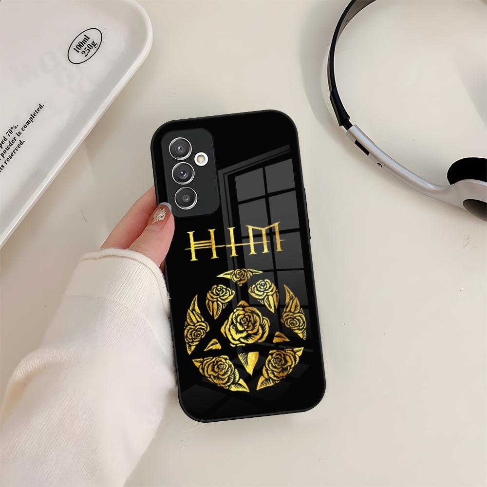 Его Витиеватое Сердцеграмма Чехол для Телефона Стекло Для Samsung S24 S26 S23 S20 S25 S21 S22 Ultra Fe Plus A05 A06 A16 A26 A36 A56 Чехол