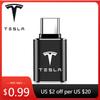 Car Sticker Tesla OTG USB 3.0 To Type C Adapter Converter Phone Charging Cable Charger For Tesla Coil Mod Model 3 Y S X 2017-202