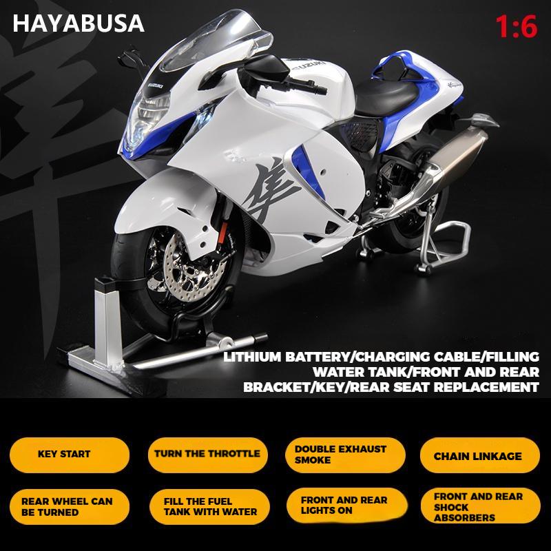 Спрей 1/6 SUZUKI HAYABUSA GSX-1300R Литой Мотоцикл из Сплава Коллекция Хобби Высокая Симуляция Украшение для Дома Мальчик