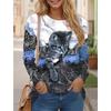 3D Print Art Design Cat Pattern Women's T Shirts Long Sleeve Daily Weekend Fashion Funny Round Neck Regular Fit Spring & Fall