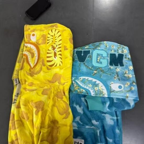 Ван Гог x BAPE 2025 Худи с акулой - Узор подсолнухи Японский тренд